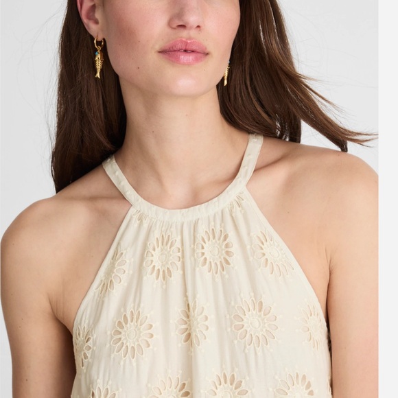 Madewell Aubriella Dress Embroidered Drop-Waist Maxi Dress Floral Eyelet XS NEW - Picture 5 of 14